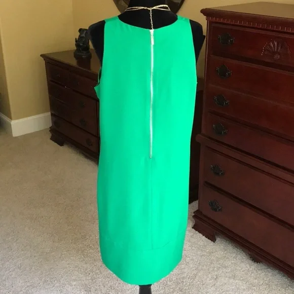 Oleg Cassini Kelly Green Shift Dress size 4 - Picture 3 of 4